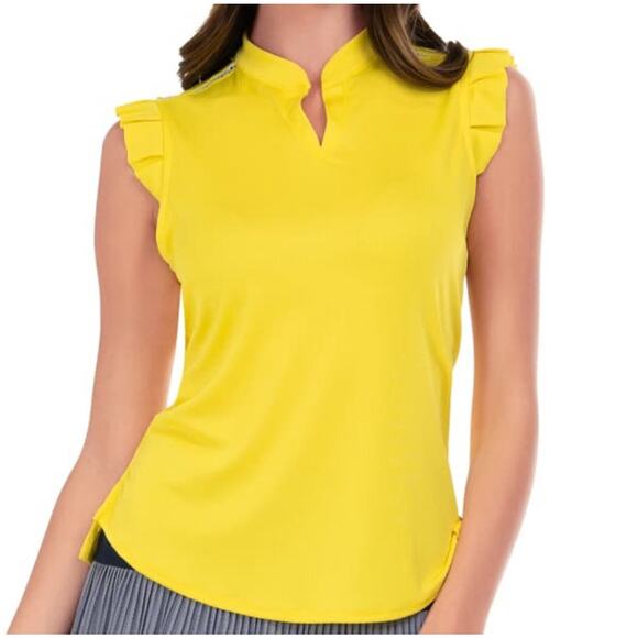 LUCKY IN LOVE WOMEN'S Chill Play Tank GOLF TENNIS PICKLEBALL Zest Yellow - Picture 1 of 9